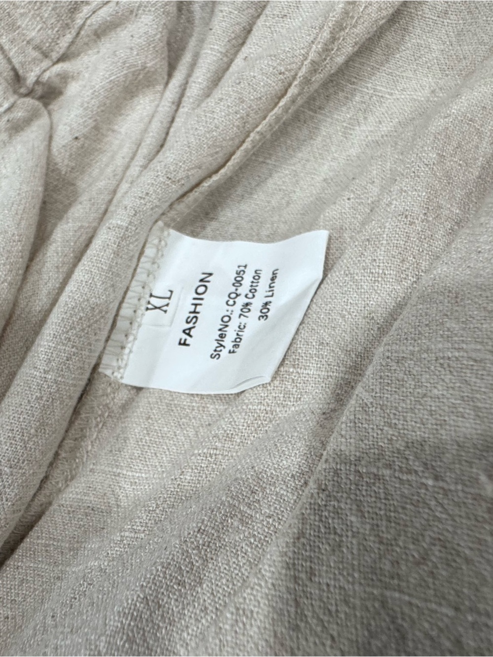 Women’s Cream Wide-Leg Linen Blend Trousers - Picture 5 of 7